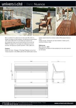 Banc, banquette et Fauteuil bois et acier | Nuance