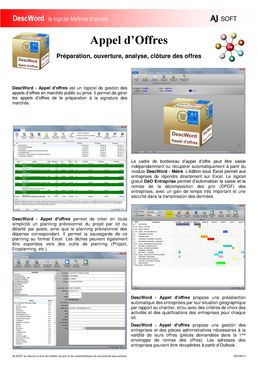 Logiciel d'appel d'offres pour marchés publics et privés | Appel d'offres DescWord