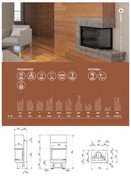 Poêle à bois monobloc avec technologies Air et Wood | C 12 WOOD LDX 55 