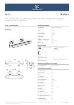 Mitigeur thermostatique de douche C3 | Olyos D0561AA