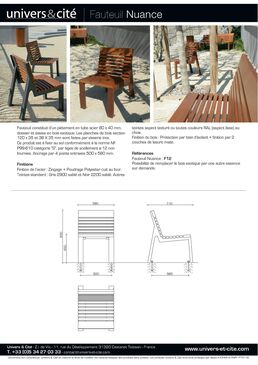 Banc, banquette et Fauteuil bois et acier | Nuance