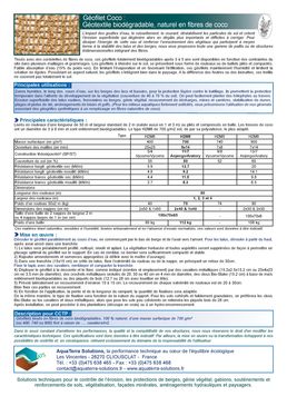 Géotextile antiérosif biodégradable en fibres de coco | Géofilets coco