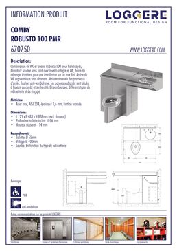 Combinaison de toilette et de lavabo pour PMR | ROBUSTO 100 PMR - 670750