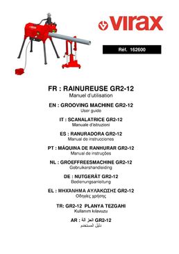 Rainureuse de tube 2 à 12´´ Modèle GR12 | VIR162600