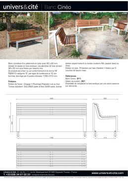Banc, banquette, fauteuil, transat en acier thermolaqué et bois | Cinéo