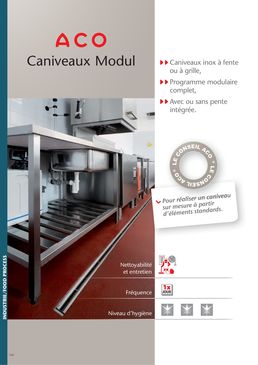 Caniveau inox à fente ou à grille pour le drainage intérieur des bâtiments | ACO Modul 