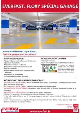 Peinture laque époxy bi-composant pour sols et murs des garages | EVERFAST FLOXY SPÉCIAL GARAGE