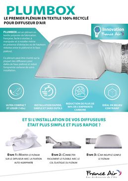 Plenum léger en textile recyclé pour la diffusion de l'air | Plumbox