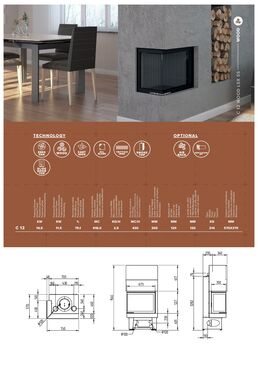 Poêle à bois monobloc – Technologie Wood | C 12 WOOD LSX 55 