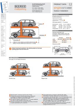 Parking mécanisé pour stationnement de 1 à 4 voitures sur plateformes | KLAUS MultiBase  2072i