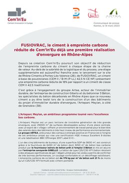 Ciment multi-usages bas carbone à base de pouzzolanes | Fusiovrac