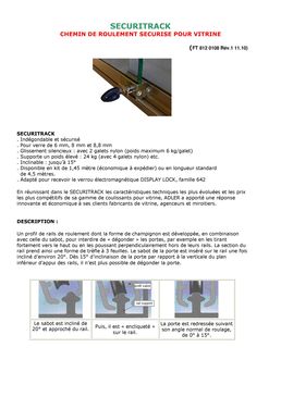 Chemin de roulement silencieux et sécurisé pour vitrine | Securitrack