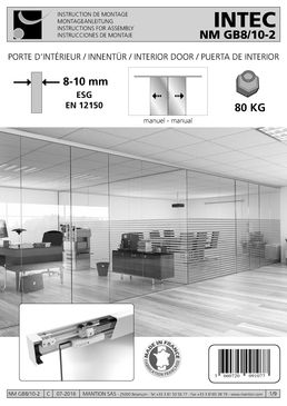 Système coulissant droit pour portes verre, ferrures invisibles | INTEC