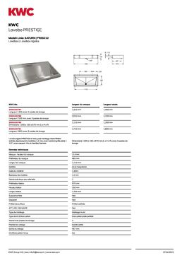 Lavabo rigole PRESTIGE en inox | PRES212 