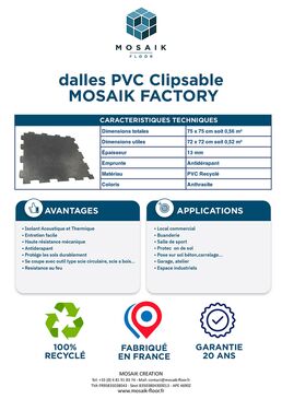 Dalles PVC ultra-résistantes et économiques | MOSAIK FACTORY