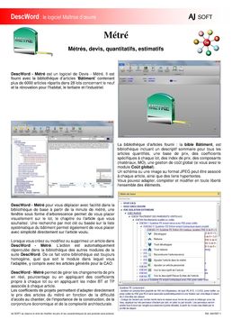 Logiciel de métré bâtiment, devis, étude de prix et estimatifs | Métré DescWord