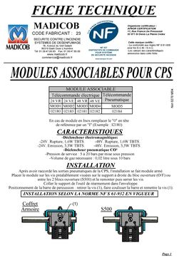 Dispositif de commande modulaire avec aération à sortie de télécommande pneumatique | D.C.M. / D.A.C.