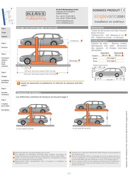 Parking mécanisé sans fosse pour superposition de véhicules | SingleVario 2061