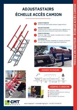 Escalier pliable pour fixation aux plateaux de remorques | AdjustaStairs