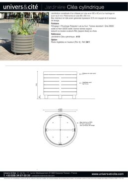 Jardinières en acier thermolaqué, carrées ou rondes | Cléa 