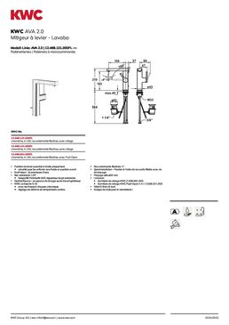 Mitigeur à levier pour lavabo | KWC AVA 2.0