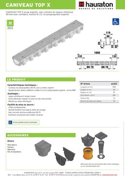 Caniveaux sans cornières en PP à grilles et charge 15 kN | TOP X
