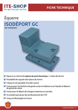 Equerre de fixation pour garde-corps à rupture de ponts thermiques | ISODEPORT GC ISODEP009