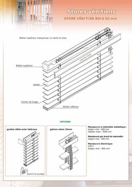 Stores vénitiens à lames bois, aluminium ou PVC | Stores vénitiens