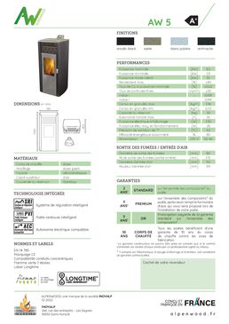 Poêle à granulés étanche et silencieux 6kW fabriqué en France