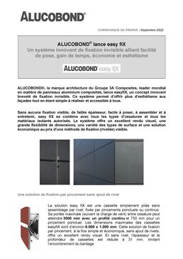 Système de fixation invisible | ALUCOBOND easy fiX 