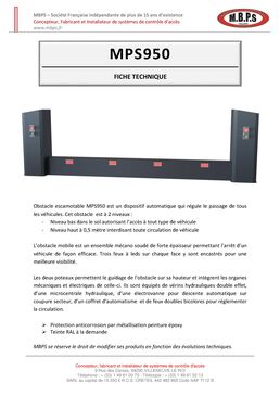 Obstacle escamotable automatique | MPS950 