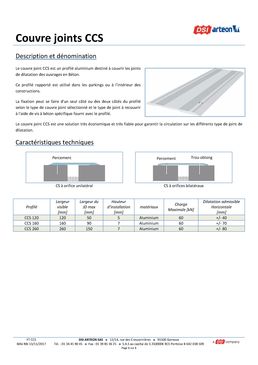 Couvre joint | CCS DSI ARTEON