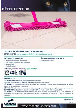 Détergent désinfectant désodorisant | CADENTIA DÉTERGENT 3D