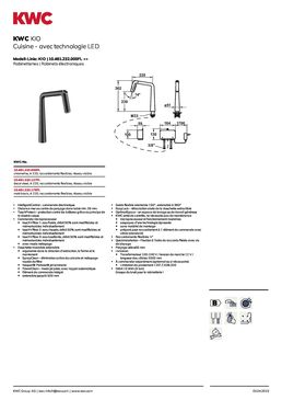 Robinets électroniques pour cuisine avec technologie LED | KWC KIO