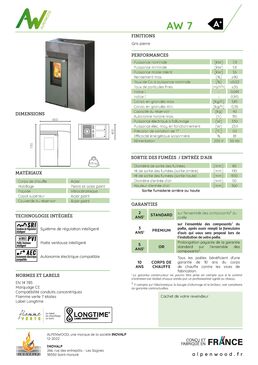 Poêle à granulés plat fabriqué en France