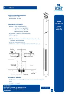 Poteaux préfabriqués en béton armé | MAISON BLEUE