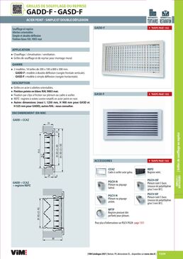 Grille ailettes mobiles simple déflection pour diffusion d´air | SITE012115