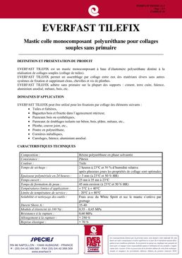 Mastic colle monocomposant polyuréthane pour collages  souples sans primaire | EVERFAST TILEFIX