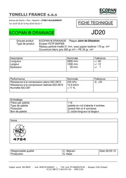 Coffrage carton alvéolaire pour joints dilatation | Ecopan Drainage Murs