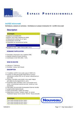 Caisson de ventilation basse consommation pour VMC collective | Inovec Micro-Watt