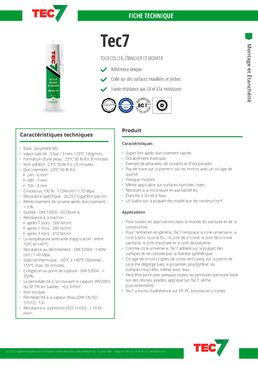 Coller, monter, étancher | TEC7