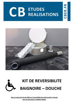 Evacuation pour baignoire adaptable à une douche de plain-pied PMR | Kit de réversibilité baignoire/douche 