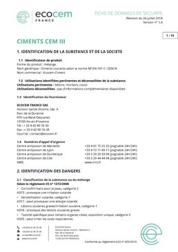 Ciment bas carbone prêt à l'emploi normalisé | Ecocem CEM III A 42,5 N