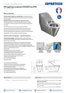 WC suspendu automatique hygiénique en inox pour PMR | Hygiseat inox PMR