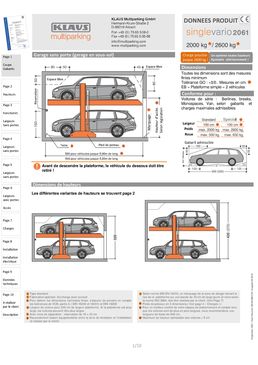 Parking mécanisé sans fosse pour superposition de véhicules | SingleVario 2061