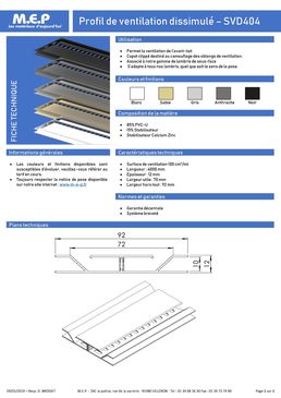 Grille de ventilation dissimulée SVD404 pour lambris de sous-face PVC