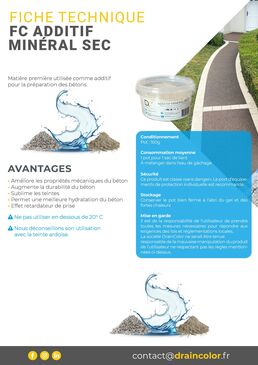 Additif pour la préparation des bétons | FC ADDITIF MINÉRAL SEC 