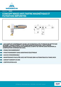 Antitartre magnétique au filtre auto-nettoyant Concept Mag 2 | MERKUR