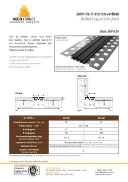 Joint de dilatation vertical en acier avec insert en nitrile | JDV 4.04 