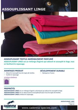 Assouplissant textile agréablement parfumé | CADENTIA ASSOUPLISSANT LINGE